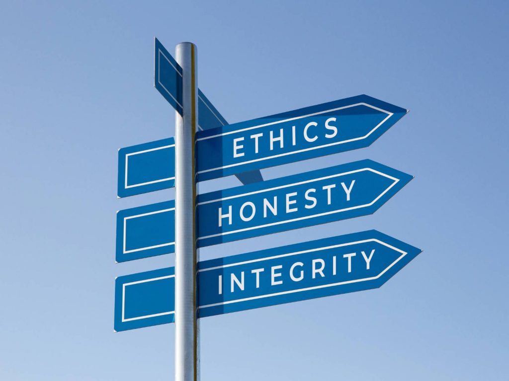 Ethics, honesty and integrity signposts